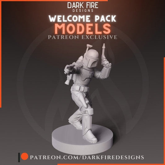 The True Mando Bounty Hunter - SW Legion Compatible Miniature (38 - 40mm tall) High Quality 8k Resin 3D Print - Dark Fire Designs - Gootzy Gaming