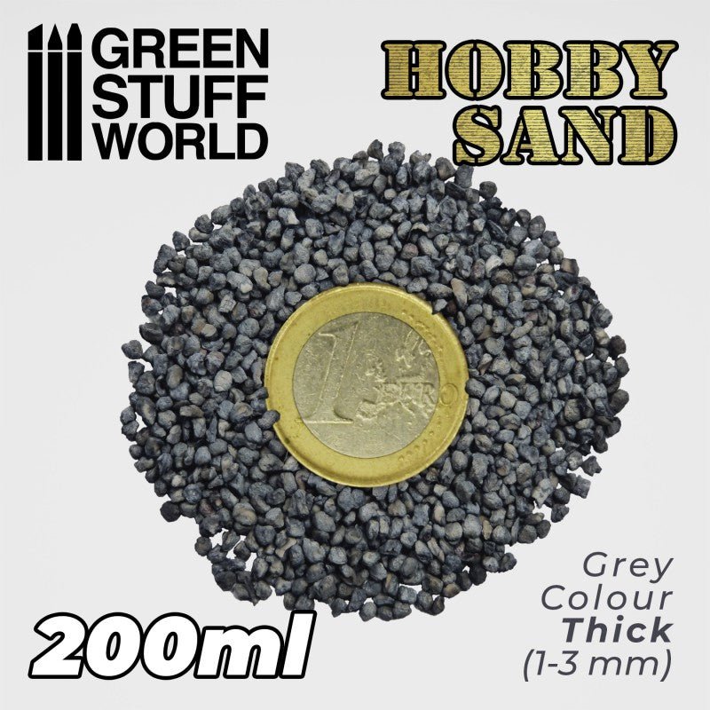 Thick Grey Hobby Sand - Green Stuff World - 200 mL Container - Gootzy Gaming