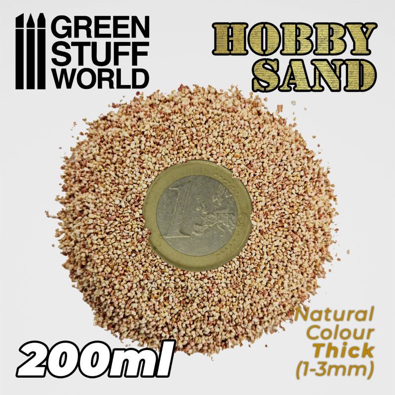 Thick Natural/Tan Hobby Sand - Green Stuff World - 200 mL Container - Gootzy Gaming