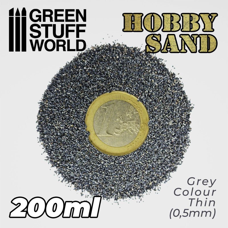 Thin Grey Hobby Sand - Green Stuff World - 200 mL Container - Gootzy Gaming