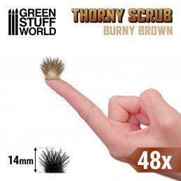 Thorny Scrub - Burny Brown 14mm - Green Stuff World - 48x Self Adhesives - Gootzy Gaming