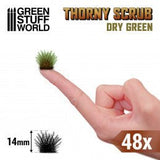 Thorny Scrub - Dry Green 14mm - Green Stuff World - 48x Self Adhesives - Gootzy Gaming