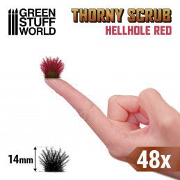 Thorny Scrub - Hellhole Red 14mm - Green Stuff World - 48x Self Adhesives - Gootzy Gaming