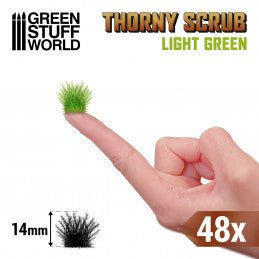 Thorny Scrub - Light Green 14mm - Green Stuff World - 48x Self Adhesives - Gootzy Gaming