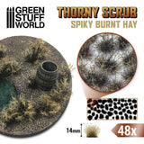 Thorny Scrub - Spiky Burnt Hay 14mm - Green Stuff World - 48x Self Adhesives - Gootzy Gaming