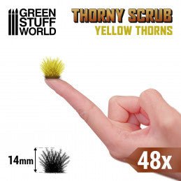 Thorny Scrub - Yellow Thorns 14mm - Green Stuff World - 48x Self Adhesives - Gootzy Gaming