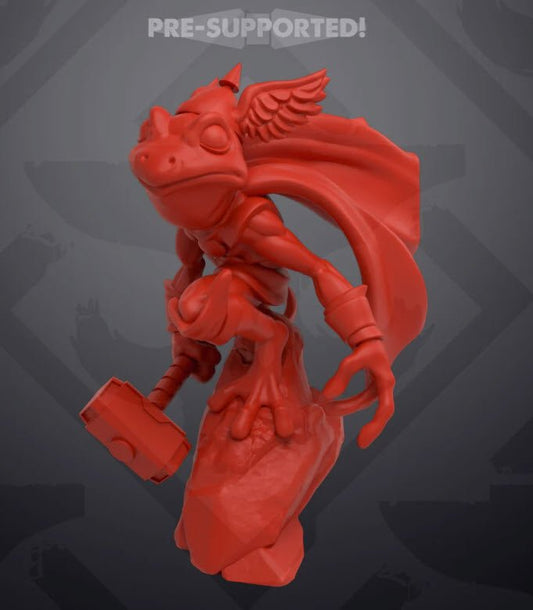 Thunder Demifrog Superhero Miniature - MCP/Crisis Protocol Compatible (40mm tall) Resin 3D Print - Skullforge Studios - Gootzy Gaming