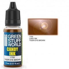 Tiger Eye Brown Candy Ink - Semi - Transparent Gloss Acrylic Ink - Green Stuff World - 17 mL Dropper Bottle - Gootzy Gaming
