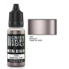 Tinmetal Grey - Silver Metallic Paint - Green Stuff World - 17 mL Dropper Bottle - Gootzy Gaming