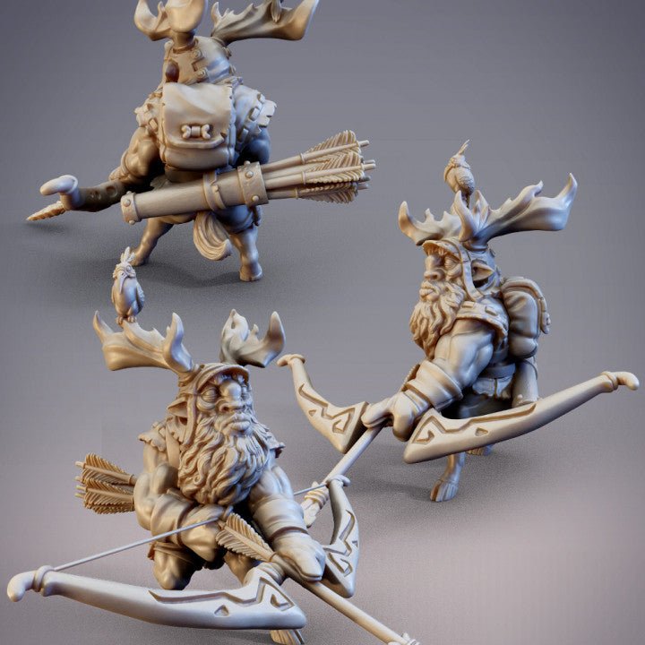 Toqto'a, Ariche Reindeer Archer Ranger- Single Roleplaying Miniature for D&D or Pathfinder - 32mm Scale Resin 3D Print - Cobramode - Gootzy Gaming