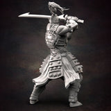 Torashima Orc Warrior #4 - Single Roleplaying Miniature for D&D or Pathfinder - 32mm Scale Resin 3D Print - Red Clay Collectibles - Gootzy Gaming