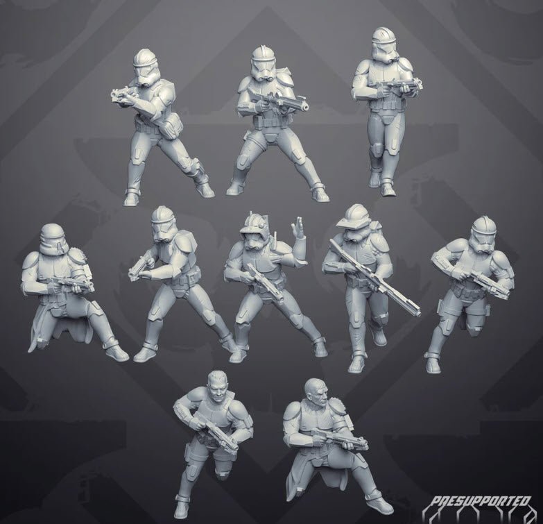 Union Clone Trooper - Single Miniature - SW Legion Compatible (38-40mm tall) Resin 3D Print - Skullforge Studios - Gootzy Gaming