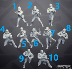 Union Clone Trooper - Single Miniature - SW Legion Compatible (38-40mm tall) Resin 3D Print - Skullforge Studios - Gootzy Gaming