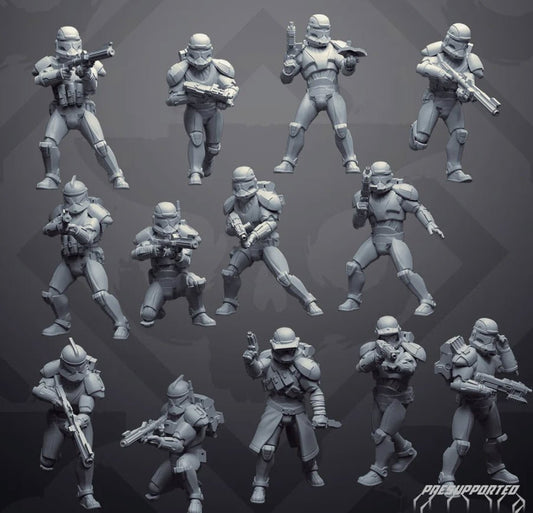 Union Vanguard Commando Clone Troopers - SW Legion Compatible Miniature (38-40mm tall) High Quality 8k Resin 3D Print - Skullforge Studios - Gootzy Gaming