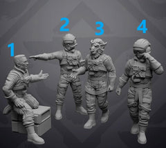 Utility Wing Pilots Casual Idle Poses - Single Miniature - SW Legion Compatible (38 - 40mm tall) Resin 3D Print - Skullforge Studios - Gootzy Gaming