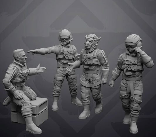 Utility Wing Pilots Casual Idle Poses - Single Miniature - SW Legion Compatible (38 - 40mm tall) Resin 3D Print - Skullforge Studios - Gootzy Gaming