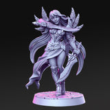 Valeen, Female Blade Dancer / Rogue - Single Roleplaying Miniature for D&D or Pathfinder - 32mm Scale Resin 3D Print - RN EStudios - Gootzy Gaming