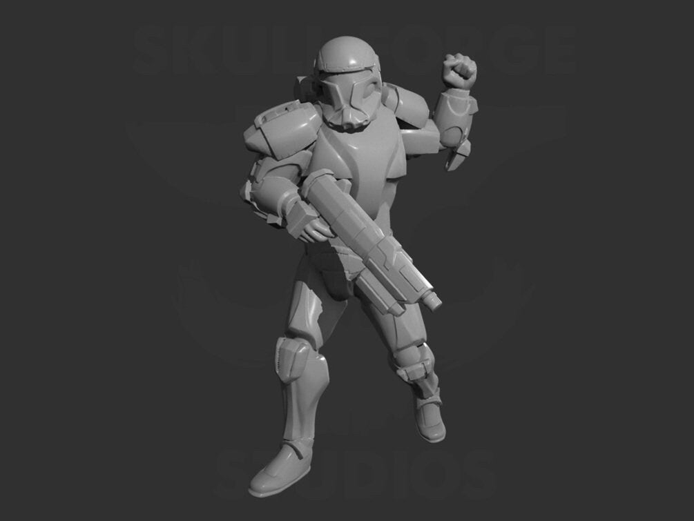Vanguard Regulars Clone Trooper Miniatures - 5 Mini Bundle - SW Legion Compatible (38 - 40mm tall) Resin 3D Print - Skullforge Studios - Gootzy Gaming