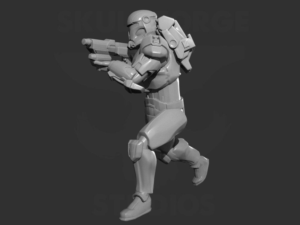 Vanguard Regulars Clone Trooper Miniatures - 5 Mini Bundle - SW Legion Compatible (38-40mm tall) Resin 3D Print - Skullforge Studios - Gootzy Gaming