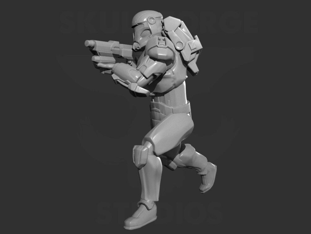Vanguard Regulars Clone Trooper Miniatures - 5 Mini Bundle - SW Legion Compatible (38 - 40mm tall) Resin 3D Print - Skullforge Studios - Gootzy Gaming