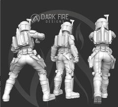 Vindictive Mando Crusader Leader - SW Legion Compatible (38-40mm tall) Multi-Piece Resin 3D Print - Dark Fire Designs - Gootzy Gaming