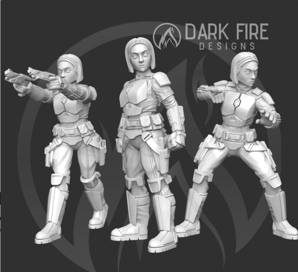 Vindictive Mando Crusader Leader - SW Legion Compatible (38-40mm tall) Multi-Piece Resin 3D Print - Dark Fire Designs - Gootzy Gaming