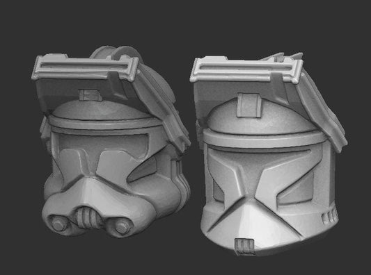Visor Up Phase I or Phase II Clone Trooper Helmets - 5 bits pack - SW Legion Compatible Resin 3D Print - Dark Fire Designs - Gootzy Gaming