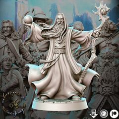 White Traitor Wizard - Single Roleplaying Miniature for D&D or Pathfinder - 32mm Scale Resin 3D Print - RN EStudios - Gootzy Gaming