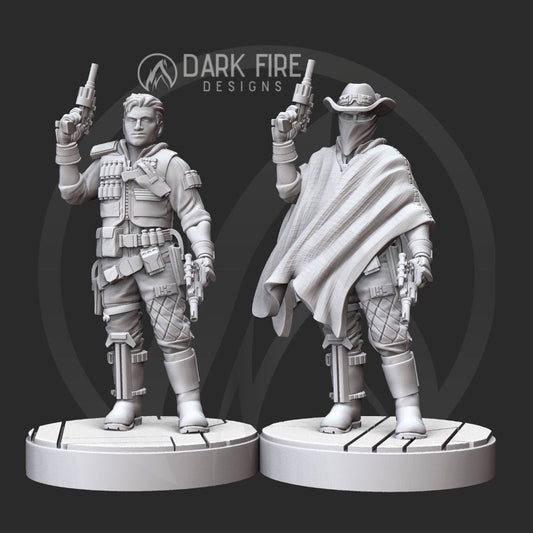 Wild West Smuggler Scoundrel Miniature - SW Legion Compatible (38 - 40mm tall) Multi - Piece Resin 3D Print - Dark Fire Designs - Gootzy Gaming