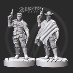 Wild West Smuggler Scoundrel Miniature - SW Legion Compatible (38 - 40mm tall) Multi - Piece Resin 3D Print - Dark Fire Designs - Gootzy Gaming