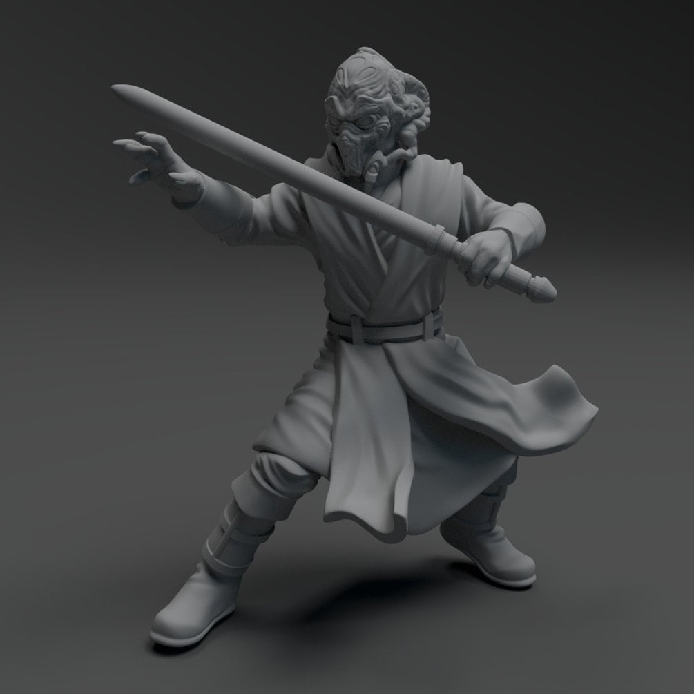 Wizard Warrior Sentinel Miniature - SW Legion Compatible (38 - 40mm tall) Resin 3D Print - Skullforge Studios - Gootzy Gaming