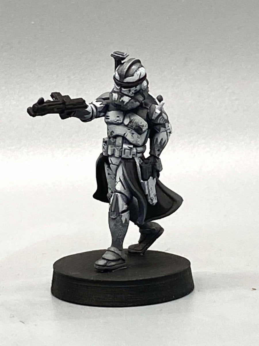 Wolfpack Clone Commander Miniature - SW Legion Compatible (38 - 40mm tall) Multi - Piece Resin 3D Print - Dark Fire Designs - Gootzy Gaming