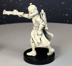 Wolfpack Clone Commander Miniature - SW Legion Compatible (38-40mm tall) Multi-Piece Resin 3D Print - Dark Fire Designs