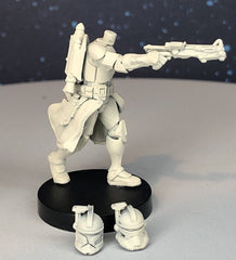 Wolfpack Clone Commander Miniature - SW Legion Compatible (38-40mm tall) Multi-Piece Resin 3D Print - Dark Fire Designs