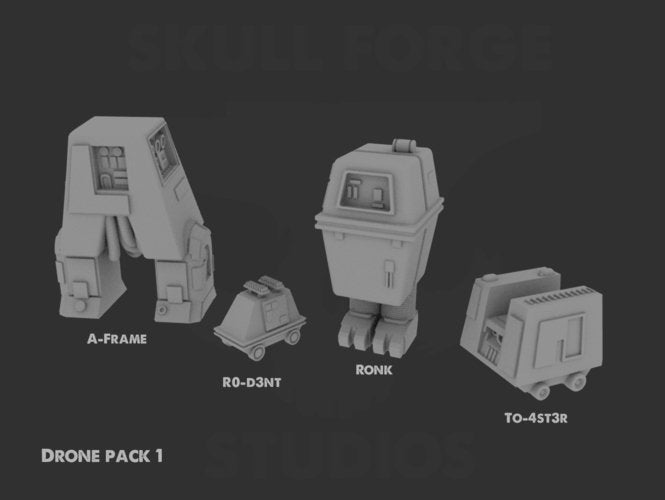 Worker Drone Bundle Miniatures - SW Legion Compatible (38-40mm tall) Resin 3D Print - Skullforge Studios - Gootzy Gaming