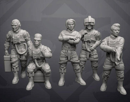 Xeon Wing Pilots Casual Idle Poses - Single Miniature - SW Legion Compatible (38 - 40mm tall) Resin 3D Print - Skullforge Studios - Gootzy Gaming