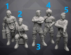 Xeon Wing Pilots Casual Idle Poses - Single Miniature - SW Legion Compatible (38 - 40mm tall) Resin 3D Print - Skullforge Studios - Gootzy Gaming