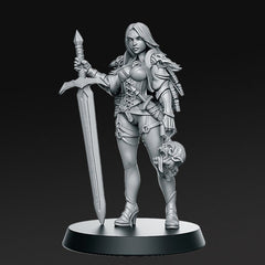 Zirila, Female Bounty and Monster Hunter - Single Roleplaying Miniature for D&D or Pathfinder - 32mm Scale Resin 3D Print - RN EStudios - Gootzy Gaming