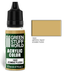 Zombie Flesh - Matte Acrylic Paint - Green Stuff World - 17 mL Dropper Bottle - Gootzy Gaming