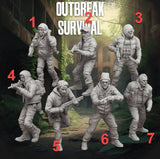 Zombie Outbreak Q Zone Survivors - SW Legion Compatible Miniature (38-40mm tall) High Quality 8k Resin 3D Print - Skullforge Studios - Gootzy Gaming