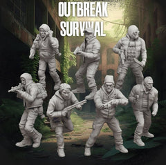 Zombie Outbreak Q Zone Survivors - SW Legion Compatible Miniature (38 - 40mm tall) High Quality 8k Resin 3D Print - Skullforge Studios - Gootzy Gaming