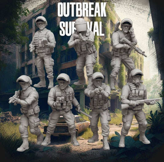 Zombie Outbreak Survival Federal Agents - SW Legion Compatible Miniature (38 - 40mm tall) High Quality 8k Resin 3D Print - Skullforge Studios - Gootzy Gaming