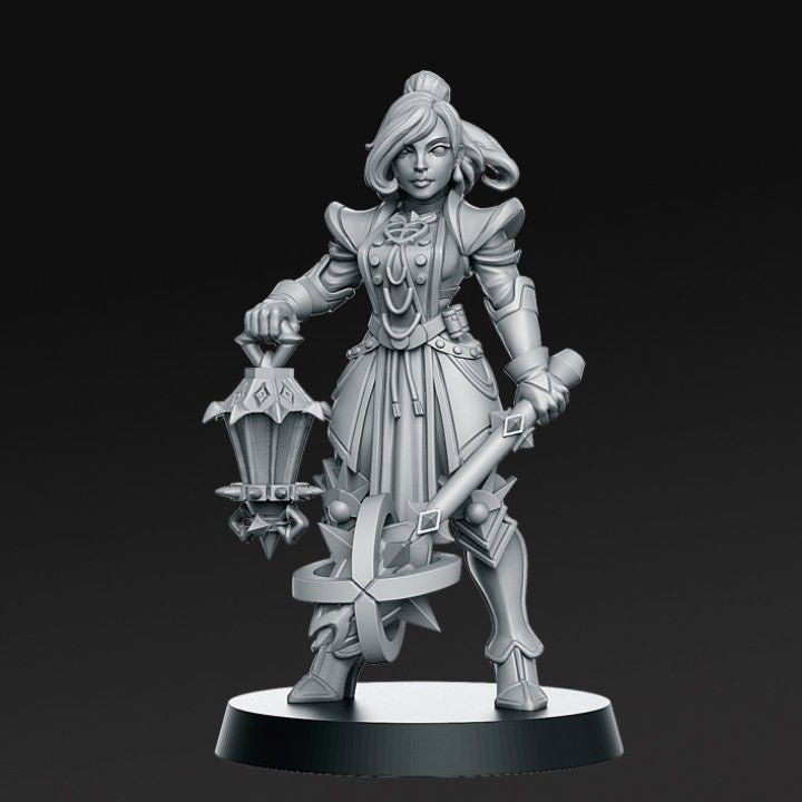 Zsun Tsun, Female Cleric - Single Roleplaying Miniature for D&D or Pathfinder - 32mm Scale Resin 3D Print - RN EStudios - Gootzy Gaming